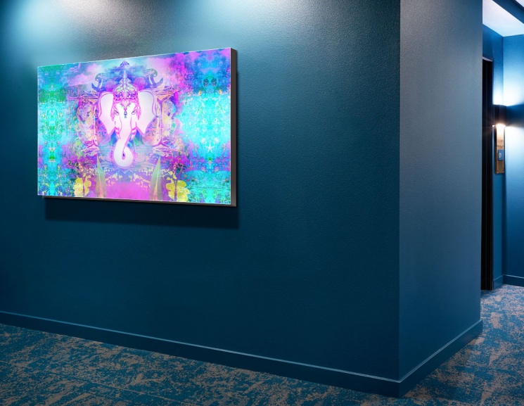 GANESHA ON ABSTRACT BACKGROUND