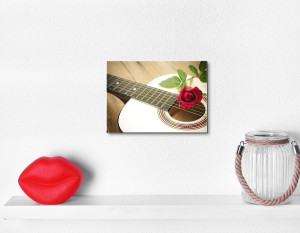guitar and rose wall